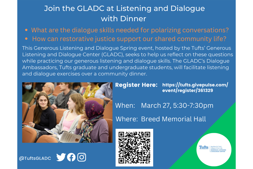 Generous Listening and Dialogue Center Listening and Dialogue with Dinner event Poster