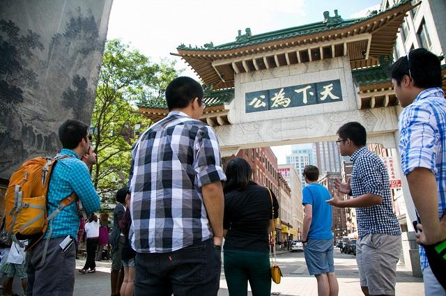 students in Boston's Chinatown