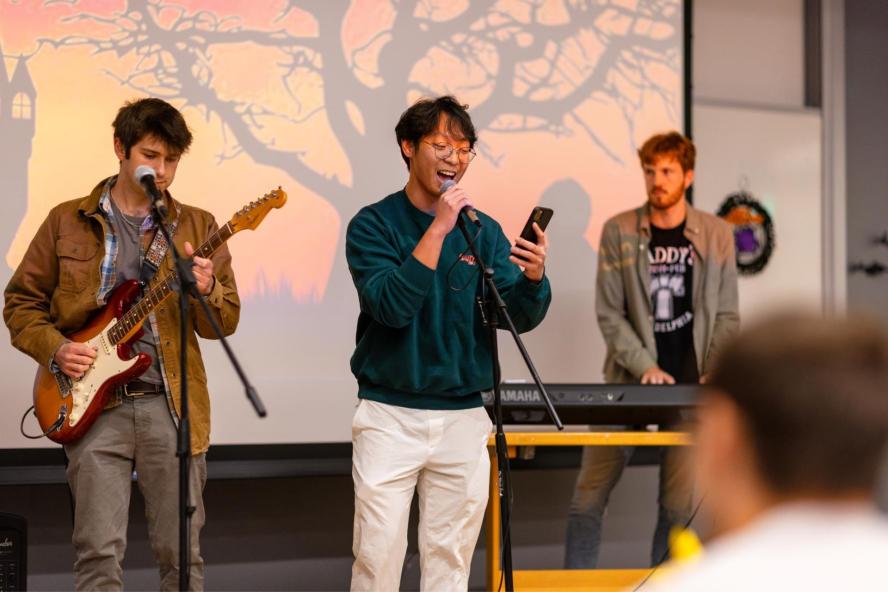 Students perform music at Halloween on the Hill event