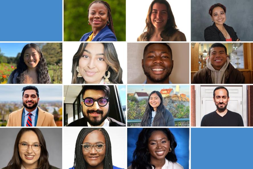 14 headshots of students receiving the Presidential Award for Civic Life