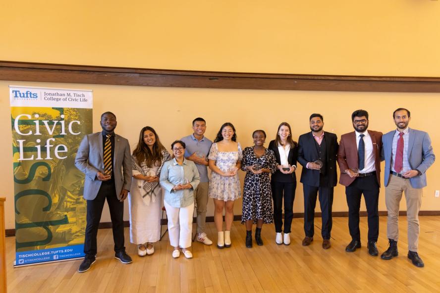 Group of Pres Award Recipients posing in Breed Hall