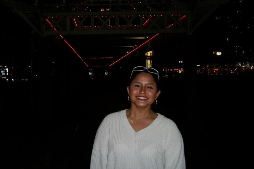 mage of Karlita Cadena, Civic Semester student, in front of a black background