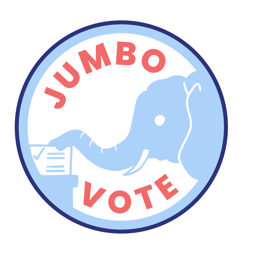 JumboVote logo with an elephant putting a ballot into a box