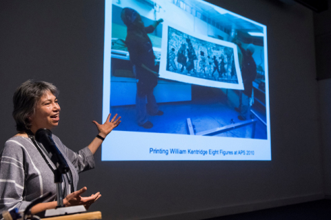 Kim Berman talks at Tufts University