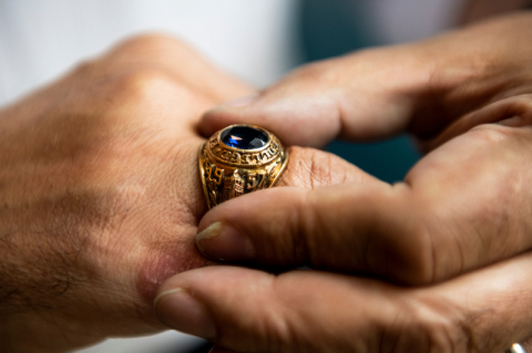 image of a 1957 class ring
