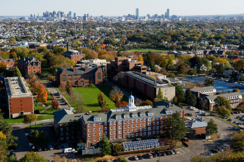 aerial view of Tufts University