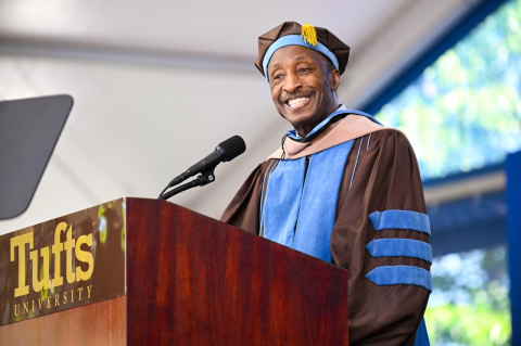 Ken Frazier speaks at a podium